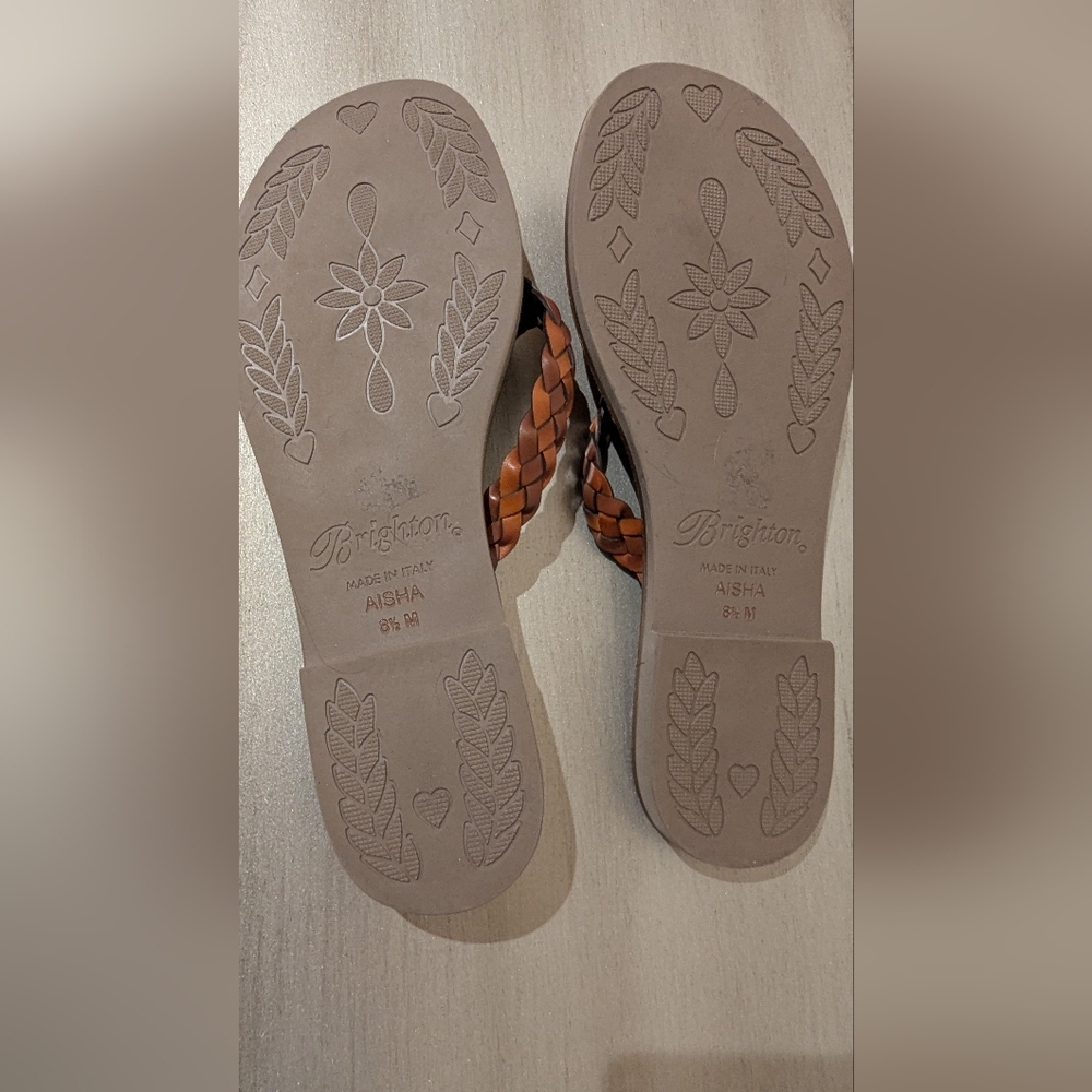 Brighton Tan Braided Sandals with Silver Detail - Picture 6 of 12